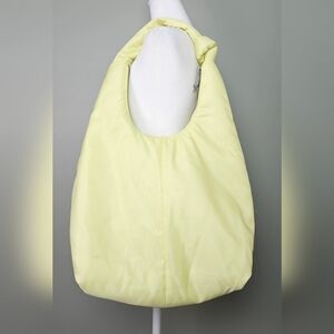 A New Day Yellow Zip Closure Knotted Puffer Bag
